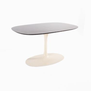 Saarinen Style Mid Century Oval Laminate Top Tulip Pedestal Dining Table - mcm 