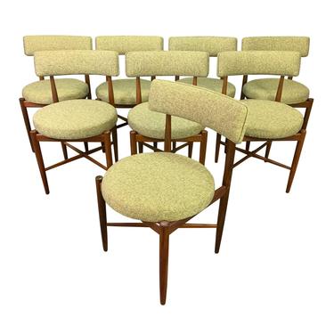 Set of Eight Vintage British Mid Century Modern Teak Dining Chairs by G Plan 