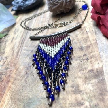 Fringe Necklace in Blue