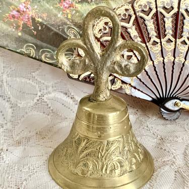 Vintage Bell, Brass, Intricate Design, Home Decor, Paperweight, Dresser Top, Desk Top 