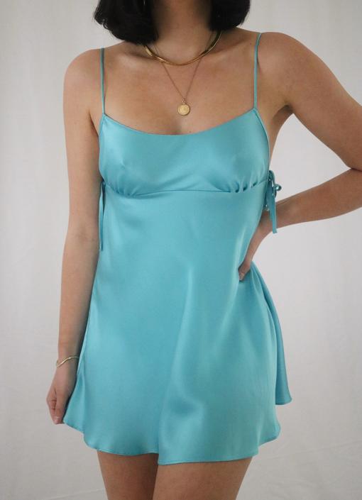 Vintage Aqua Victoria's Secret Slip Dress