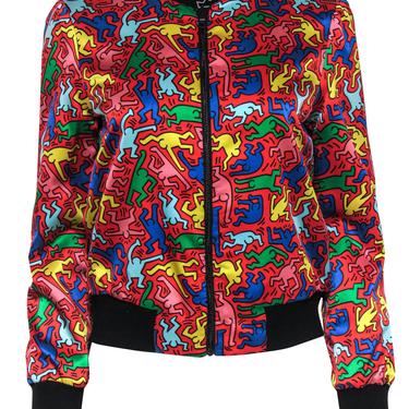 Alice & Olivia x Keith Haring - Multicolor Reversible Bomber Jacket Sz S