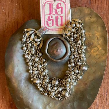 Vintage chain with pearl bracelet