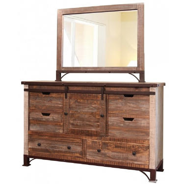 Rustic Solid Reclaimed wood Distressed Black Dresser / Console - Mirror not included - 
