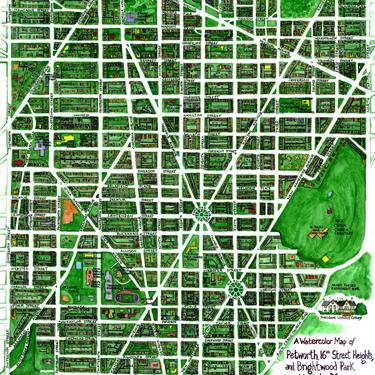Map of Petworth, 16th Street Heights, and Brightwood Park, DC