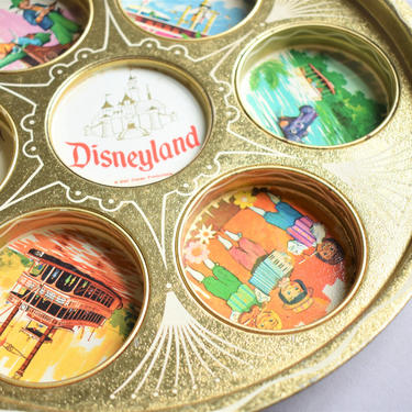 Vintage Disney Drink or Cupcake Tray | 50s Disneyland Midcentury | Retro Tin MCM Barware | Gift for Sister Brother | Souvenir Newlyweds Gift 