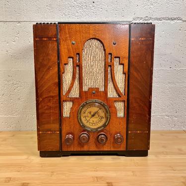 1935 Atwater Kent Tombstone AM Shortwave Art Deco Radio, Elec Restoration, Model 145 