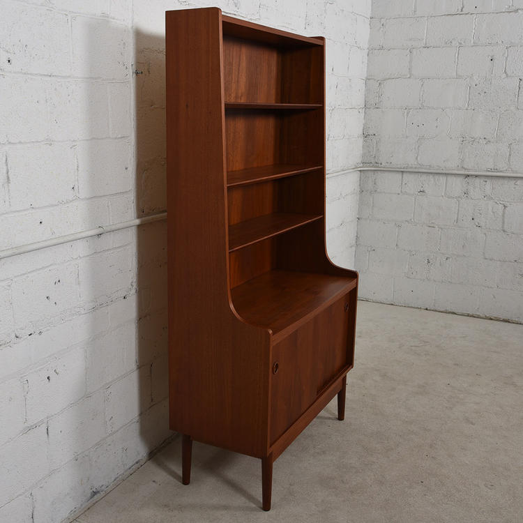 Tall Danish Teak Bookcase Display / Storage Cabinet