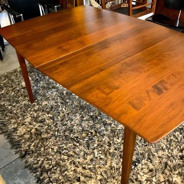 Vintage Solid Walnut Extendable Dining Table by Conant Ball