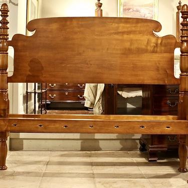 New Arrival - Acorn &amp; Ring Bed in Maple, Original Posts Circa 1820 Resized to Queen