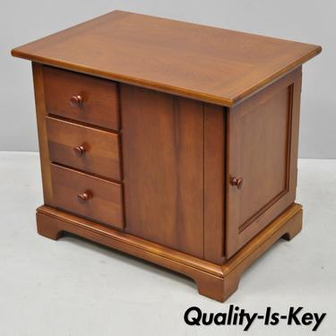 Stanley Cherry Wood Arts &amp; Crafts Mission Style Side Lamp Table Cabinet