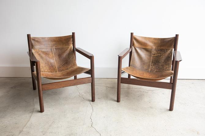 Vintage Michel Arnoult Roxinho Leather, Vintage Style Sling Chair