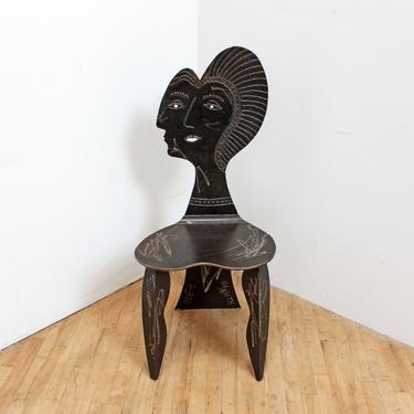 Pablo Picasso Style Chair Sculptural RLM Studio Crafted Welded Steel Vintage 1990 
