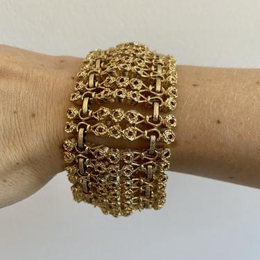 Articulated Gold Lattice Metal MONET Bracelet