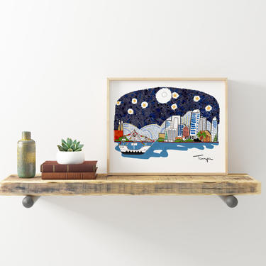 Tampa Skyline Map | Cubicle decor for a wanderlust 