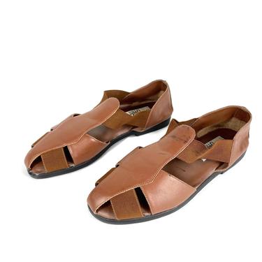 Vintage Fisherman Sandals | 80's Brown Leather Sandals, Womens, Sandals | Capezio Shoes, Gladiator, Huaraches, Vintage Shoes Women 