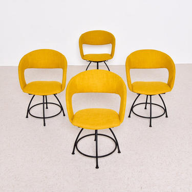 Vintage Arthur Umanoff chairs in mustard