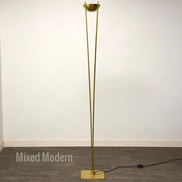 Tall Brass Torchiere Italian Floor Lamp 