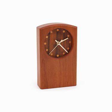 P. Bolson Wooden Clock Walnut Table Desk 