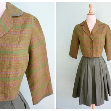 Vintage 1950's Electric Green And Purple Ensemble | Size Extra Small 