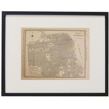 Vintage Framed City Map, San Francisco