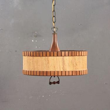 70s Paneled Saucer Swag Lamp