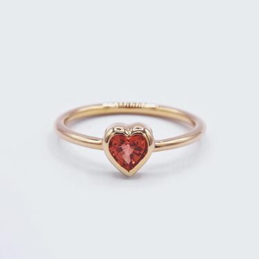 Gold Sapphire Heart Ring