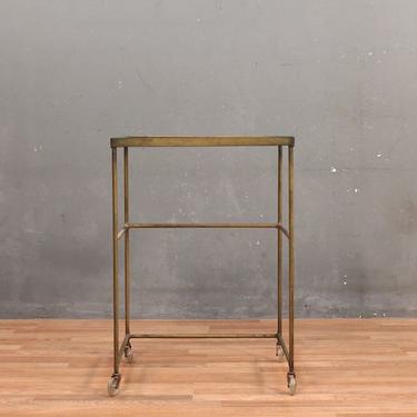 Atomic Industrial Brass Rolling Console Table – ONLINE ONLY