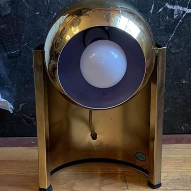 Vintage Mid Century Brass Eyeball Lamp 