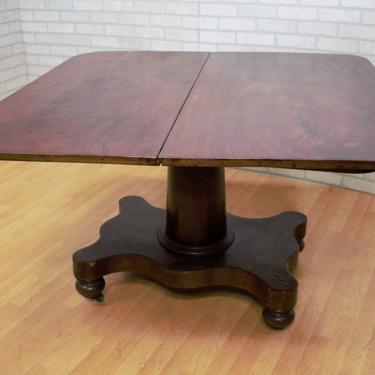 Antique Wood Folding Table on Casters