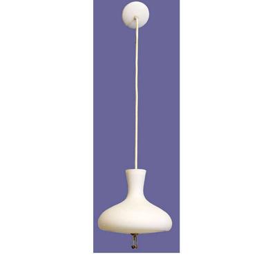 Mid Century Modern Danish White Glass Pendant Ceiling Hanging Light Fixture 