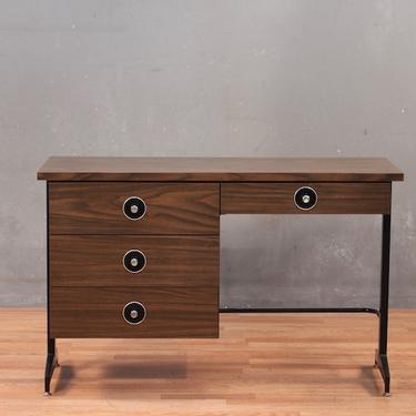 Mid Century Laminate &amp; Metal 4-Drawer Desk