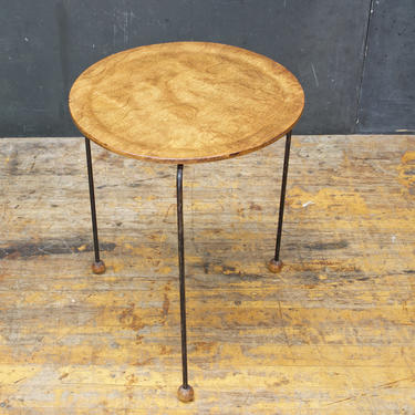 Tony Paul Mid-Century Atomic Plant Stand Side Table Wire Iron Rod Legs TriLeg 