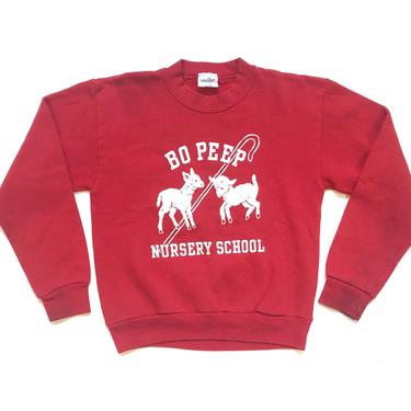 Vintage 80’s KIDS Bo Peep Nursery School Graphic Sweatshirt Sz M(10-12) 
