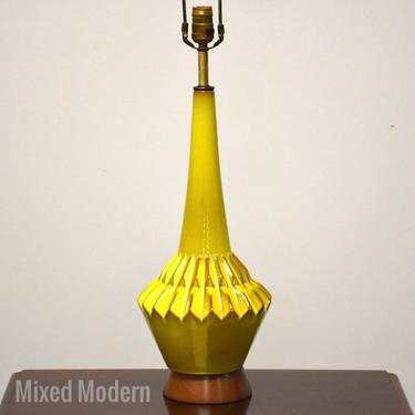 Mid Century Yellow Table Lamp 