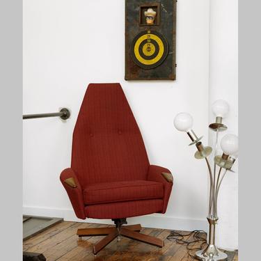 adrian pearsall high back swivel lounge chair, pearsall lounge chair, 1965 lounge chair, mcm lounge chair, midcentury modern chair 