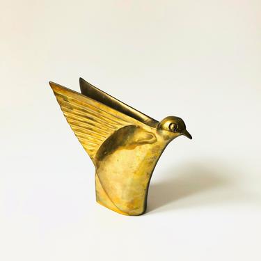 Large Vintage Dolby Cashier Art Deco Brass Bird Sculpture 