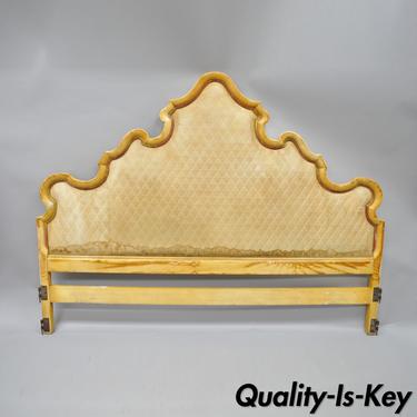 John Widdicomb Hollywood Regency French Provincial Upholstered Bed Headboard Vtg