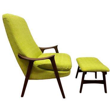 Danish Modern Lounge Chair and Ottoman 