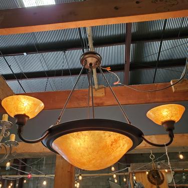 Mica Lamp Co. Solid Copper and Mica Chandelier