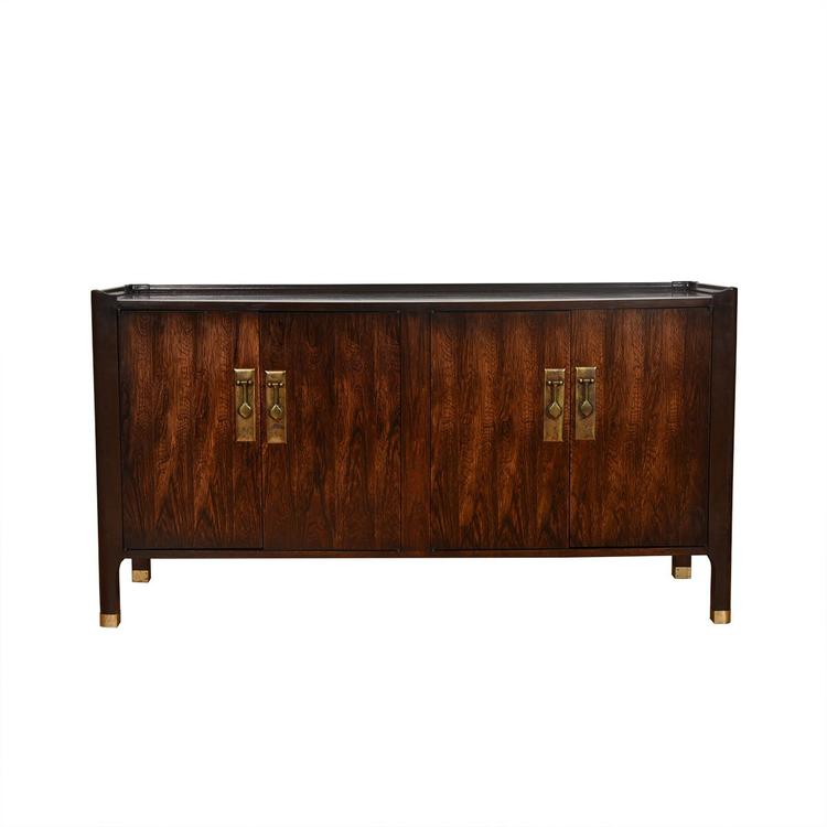 Mid Century Modern Decorative Cabinet w/ Brass Hardware