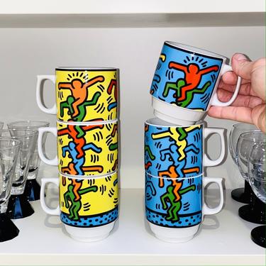 Scarce Deadstock Keith Haring Stack-Men Mugs