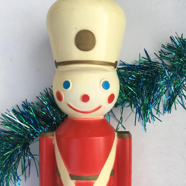32&amp;quot; Light Up Christmas Toy Soldier, Vintage Christmas Decor, Hard Plastic Pre Blow Mold Union Soldier, Retro Decor 