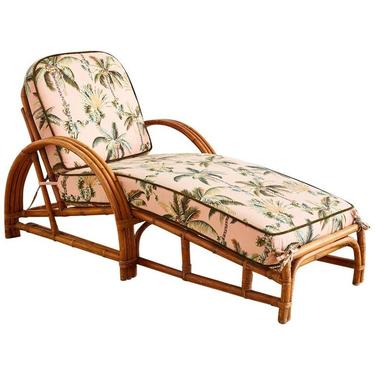 Paul Frankl Style Three Strand Rattan Chaise Lounge by ErinLaneEstate