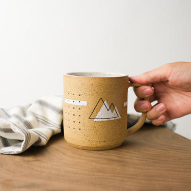 Mountain ceramic mug handmade speckled pottery 