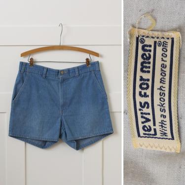 mens vintage 1970s Levis orange tab denim shorts • mens vintage short shorts 