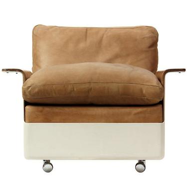 Fiberglass and Leather Lounge Chair