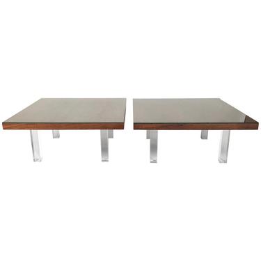 Two Milo Baughman Rosewood and Lucite Coffee Tables, circa 1967