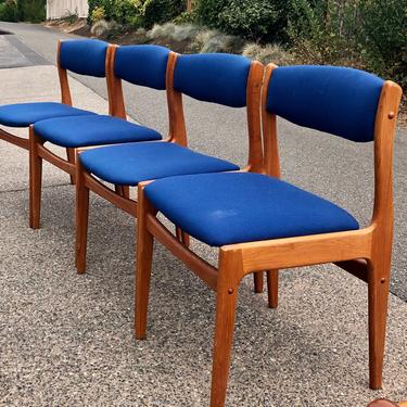 Free Shipping Within US - Moller Teak Danish Dining Room Chairs Set of 4 
