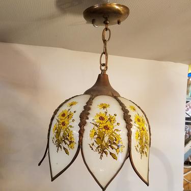 Vintage Brass Tulip Light